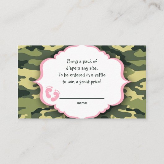 Roze en groene Camo verloting tickets of kaarten i (Voorkant)