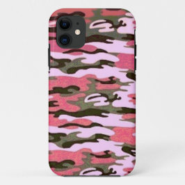 Roze en groene Camoflauge iPhone 11 Hoesje