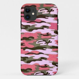 Roze en groene Camoflauge iPhone 11 Hoesje