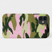 Roze en groene Camoflauge Case-Mate iPhone Case (Achterkant (horizontaal))