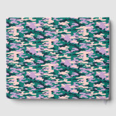 Roze en groene camouflage bruiloft gastenboek (Achterkant)