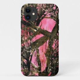 "Roze en groene Camouflage" iPhone 11 Hoesje