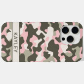 Roze en groene camouflage gepersonaliseerd Case-Mate iPhone case (Achterkant (horizontaal))