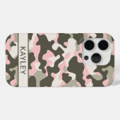 Roze en groene camouflage gepersonaliseerd Case-Mate iPhone case (Achterkant (horizontaal))
