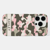 Roze en groene camouflage gepersonaliseerd Case-Mate iPhone case (Achterkant (horizontaal))