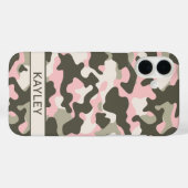 Roze en groene camouflage gepersonaliseerd Case-Mate iPhone case (Achterkant (horizontaal))