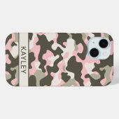 Roze en groene camouflage gepersonaliseerd Case-Mate iPhone case (Achterkant (horizontaal))