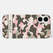 Roze en groene camouflage gepersonaliseerd Case-Mate iPhone case (Achterkant (horizontaal))