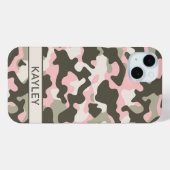 Roze en groene camouflage gepersonaliseerd Case-Mate iPhone case (Achterkant (horizontaal))
