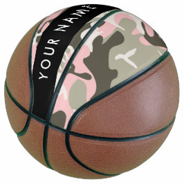 Roze en Groene Camouflage Jouw naam Personaliseren Basketbal