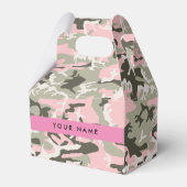 Roze en Groene Camouflage Jouw naam Personaliseren Bedankdoosjes (Voorkant Zijde)