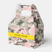 Roze en Groene Camouflage Jouw naam Personaliseren Bedankdoosjes (Voorkant Zijde)