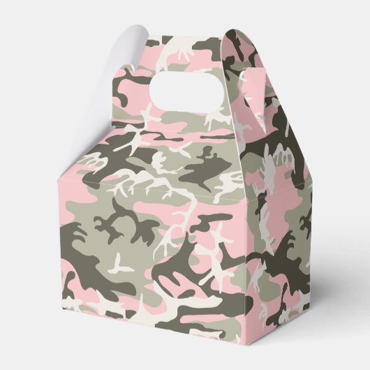 Roze en Groene Camouflage Jouw naam Personaliseren Bedankdoosjes (Achterkant)