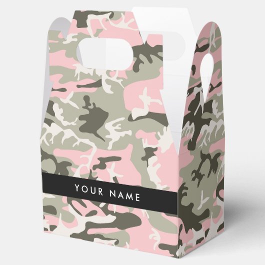 Roze en Groene Camouflage Jouw naam Personaliseren Bedankdoosjes (Geopend)