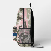 Roze en Groene Camouflage Jouw naam Personaliseren Bedrukte Rugzak (Rechts)