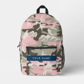 Roze en Groene Camouflage Jouw naam Personaliseren Bedrukte Rugzak (Voorkant)