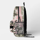 Roze en Groene Camouflage Jouw naam Personaliseren Bedrukte Rugzak (Rechts)