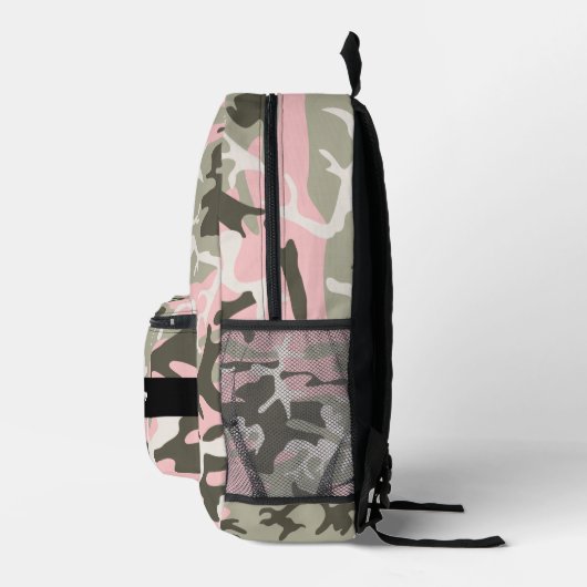Roze en Groene Camouflage Jouw naam Personaliseren Bedrukte Rugzak (Rechts)