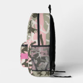 Roze en Groene Camouflage Jouw naam Personaliseren Bedrukte Rugzak (Rechts)
