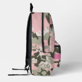 Roze en Groene Camouflage Jouw naam Personaliseren Bedrukte Rugzak (Links)