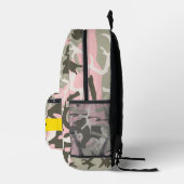 Roze en Groene Camouflage Jouw naam Personaliseren Bedrukte Rugzak (Rechts)