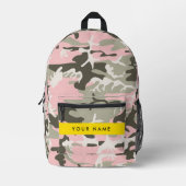 Roze en Groene Camouflage Jouw naam Personaliseren Bedrukte Rugzak (Voorkant)