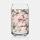 Roze en Groene Camouflage Jouw naam Personaliseren Blikvorm Glas (Achterkant)