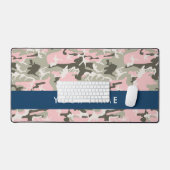 Roze en Groene Camouflage Jouw naam Personaliseren Bureaumat (Keyboard & Muis)