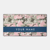 Roze en Groene Camouflage Jouw naam Personaliseren Bureaumat (Voorkant)