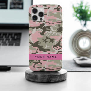 Roze en Groene Camouflage Jouw naam Personaliseren iPhone 15 Pro Max Hoesje
