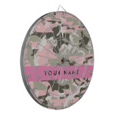 Roze en Groene Camouflage Jouw naam Personaliseren Dartbord (Voorkant Links)