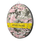 Roze en Groene Camouflage Jouw naam Personaliseren Dartbord (Voorkant Rechts)