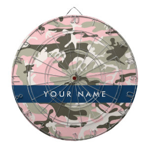 Roze en Groene Camouflage Jouw naam Personaliseren Dartbord