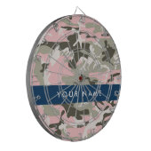Roze en Groene Camouflage Jouw naam Personaliseren Dartbord (Voorkant Links)