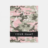 Roze en Groene Camouflage Jouw naam Personaliseren Fleece Deken (Voorkant)
