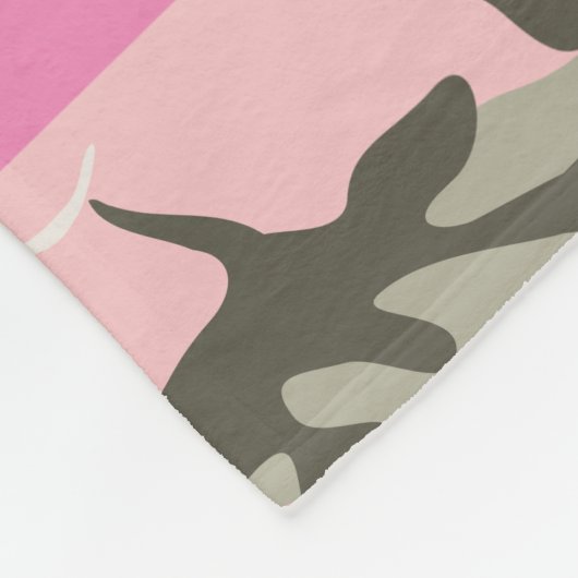 Roze en Groene Camouflage Jouw naam Personaliseren Fleece Deken (Hoek)