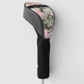 Roze en Groene Camouflage Jouw naam Personaliseren Golfheadcover (Schuin)
