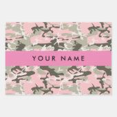 Roze en Groene Camouflage Jouw naam Personaliseren Inpakpapier Vel (Voorkant 3)