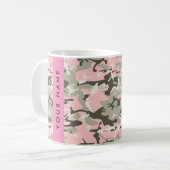 Roze en Groene Camouflage Jouw naam Personaliseren Koffiemok (Voorkant links)