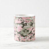 Roze en Groene Camouflage Jouw naam Personaliseren Koffiemok (Center)