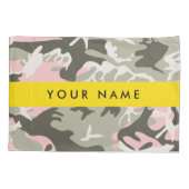 Roze en Groene Camouflage Jouw naam Personaliseren Kussensloop (Achterkant)