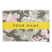 Roze en Groene Camouflage Jouw naam Personaliseren Kussensloop (Voorkant)