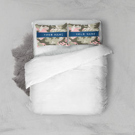 Roze en Groene Camouflage Jouw naam Personaliseren Kussensloop