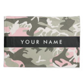 Roze en Groene Camouflage Jouw naam Personaliseren Kussensloop (Achterkant)
