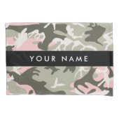 Roze en Groene Camouflage Jouw naam Personaliseren Kussensloop (Voorkant)