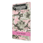 Roze en Groene Camouflage Jouw naam Personaliseren Mini Klembord (Angled2)