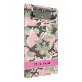 Roze en Groene Camouflage Jouw naam Personaliseren Mini Klembord (Schuin)