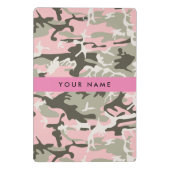 Roze en Groene Camouflage Jouw naam Personaliseren Mini Klembord (Achterkant)