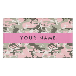 Roze en Groene Camouflage Jouw naam Personaliseren Naambadge