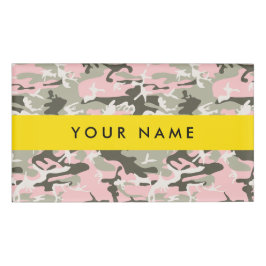 Roze en Groene Camouflage Jouw naam Personaliseren Naambadge